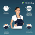Medexa Shoulder Immobilizer Arm Sling Elastic Brace Navy Blue One Size by Deal US