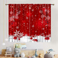 TKUYO Christmas Curtains Red White Snowflakes 2 Panels 42x45 Inch by Deal US