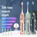 VFUIFRYI Electric Toothbrush Silver Bling 3 Heads 6 Modes Portable by Deal US