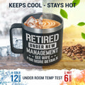 GAUDORA 14oz Stainless Steel Insulated Coffee Mug with Lid - Black Funny by Deal US