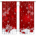 TKUYO Christmas Curtains Red White Snowflakes 2 Panels 42x45 Inch by Deal US