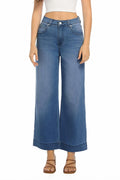 Guaile Womens High Waisted Stretchy Wide Leg Jeans Jean Blue Size 6 by Deal US