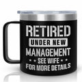 GAUDORA 14oz Stainless Steel Insulated Coffee Mug with Lid - Black Funny by Deal US
