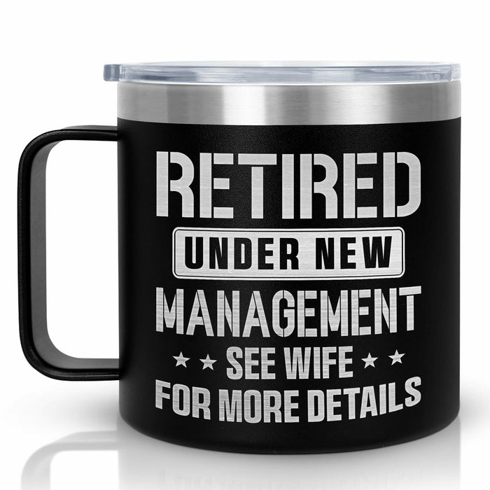 GAUDORA 14oz Stainless Steel Insulated Coffee Mug with Lid - Black Funny by Deal US
