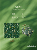 JoyfulArtink 3-Ply Paper Napkins 6.5x6.5in 50 Count Festive Forest Green by Deal US
