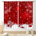 TKUYO Christmas Curtains Red White Snowflakes 2 Panels 42x45 Inch by Deal US
