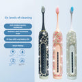 VFUIFRYI Electric Toothbrush Silver Bling 3 Heads 6 Modes Portable by Deal US
