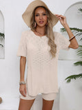 OUKODS Womens 2 Piece Summer Short Sleeve Top & Shorts Set Apricot Size S by Deal US