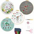 Tophywin 4 Pack Embroidery Kit Floral DIY with Hoop Threads Tools Good times by Deal US