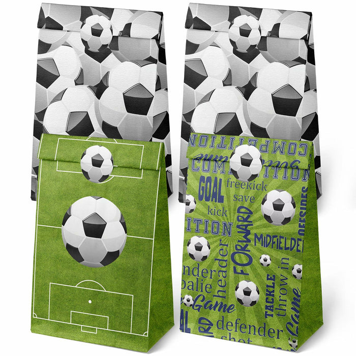 Outego Soccer Party Favor Bags with Stickers 24 Count Green Paper Soccer by Deal US