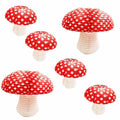 Lotus Mann 6PCS 14" Red Mushroom Lanterns Fairy Tale Party Decor by Deal US