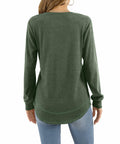 KUOTAI Womens Long Sleeve T Shirt Casual Blouse Tunic Green Size M by Deal US