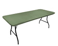 Covers for the Home Elastic Vinyl Fitted Table Cover Basketweave Green 5'x30" by Deal US