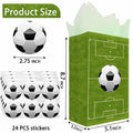 Outego Soccer Party Favor Bags with Stickers 24 Count Green Paper Soccer by Deal US