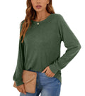 KUOTAI Womens Long Sleeve T Shirt Casual Blouse Tunic Green Size M by Deal US