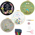 Tophywin 4 Pack Embroidery Kit Floral DIY with Hoop Threads Tools Good times by Deal US