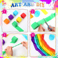 Pasimy 62 Pc 3D Colorful Rainbow Bulletin Board Set DIY Crepe Paper Rolls by Deal US