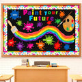Pasimy 62 Pc 3D Colorful Rainbow Bulletin Board Set DIY Crepe Paper Rolls by Deal US