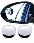 WildAuto Blind Spot Mirrors 2 Pack Round Frameless HD Glass Black 2" by Deal US