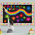 Pasimy 62 Pc 3D Colorful Rainbow Bulletin Board Set DIY Crepe Paper Rolls by Deal US