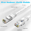 ecjtu 350FT Cat6 Ethernet Cable UTP PoE 24AWG CCA White with 25 Cable Ties by Deal US