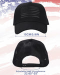 AWAYTR American Flag Trucker Snapback Hat Black One Size by Deal US