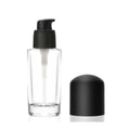 Furnido 4 Pack 30ml Clear Glass Round Essence Lotion Bottles with Pump by Deal US