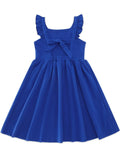 ALLIFly Girls Tie Back Sundress Back to School Blue Size 6 by Deal US