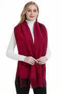 Landisun Winter Pashmina Shawl Scarf for Women Cashmere Green Solid by Deal US