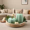 Vicenpal 2 Pcs Green Foam Pumpkins Fall Thanksgiving Decor Flocked Velvet by Deal US