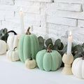 Vicenpal 2 Pcs Green Foam Pumpkins Fall Thanksgiving Decor Flocked Velvet by Deal US