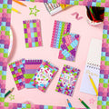 PerKoop Pink Building Block Mini Spiral Notepads 24 Pieces Kids Party Favor by Deal US