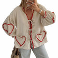 MANGMAO Coquette Tie Front Valentine Shirt Khaki Gingham Long Sleeve Size L by Deal US