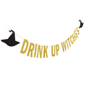 LeeSky Gold Drink Up Witches Banner Halloween Bachelorette Party Decoration by Deal US