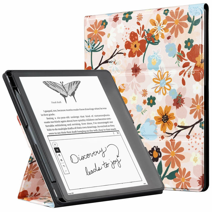 CoBak PU Leather Tablet Case 10.2in 2022/2024 Auto Sleep Wake Pen Holder Orange by Deal US