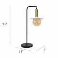 Simple Designs LT1237-BLK 24" Cosmic Glow Orb Table Lamp Black Brass by Deal US