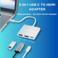 eartham USB C to HDMI Adapter 3-in-1 Hub 4K 30Hz 100W PD USB 3.0 Silver by Deal US