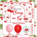 BACH AND BOUJEE She's The Cherry on Top Baby Shower Backdrop Red Balloons by Deal US