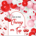 BACH AND BOUJEE She's The Cherry on Top Baby Shower Backdrop Red Balloons by Deal US