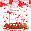 BACH AND BOUJEE She's The Cherry on Top Baby Shower Backdrop Red Balloons by Deal US