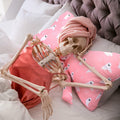 Weysat Pink Halloween Ghost Bow Pillow 13x24 Inch Large Cotton Cushion by Deal US