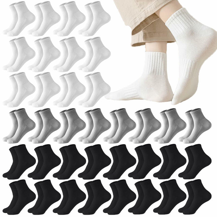 Looknniy Men’s Cushion Ankle Socks Cotton 20 Pairs Mixed Colors One Size by Deal US