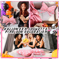Weysat Pink Halloween Ghost Bow Pillow 13x24 Inch Large Cotton Cushion by Deal US
