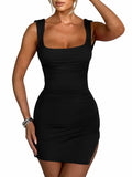 LAGSHIAN Women's Sexy Bodycon Backless Tie Sleeveless Mini Dress Black Size S by Deal US