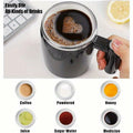 ALARYOD Self Stirring Coffee Mug Stainless Steel Black Automatic Mixing Cup by Deal US