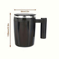 ALARYOD Self Stirring Coffee Mug Stainless Steel Black Automatic Mixing Cup by Deal US
