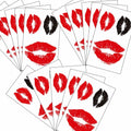 LEOARS Valentines Lip Temporary Tattoo Stickers Waterproof Red Black 15-Sheet by Deal US