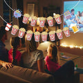 JIVELER Popcorn Happy Birthday Banner Movie Night Theme Multi-color Garland by Deal US