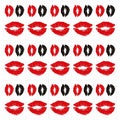 LEOARS Valentines Lip Temporary Tattoo Stickers Waterproof Red Black 15-Sheet by Deal US