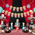 JIVELER Popcorn Happy Birthday Banner Movie Night Theme Multi-color Garland by Deal US